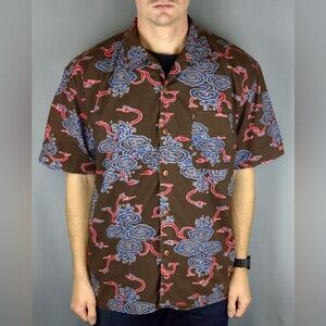 Polo Ralph Lauren vintage men’s Large L button down casual shirt brown with blue